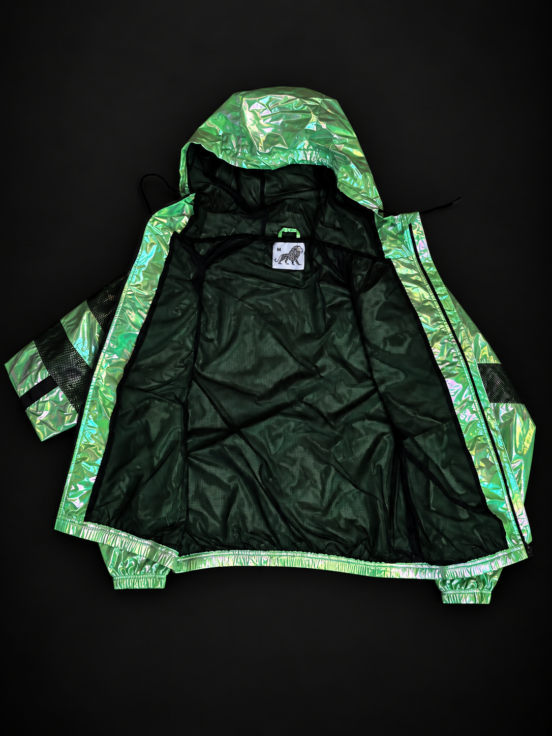 ELAISSAOUI PARA DIZA jacket opened to reveal its dark lining and interior label.